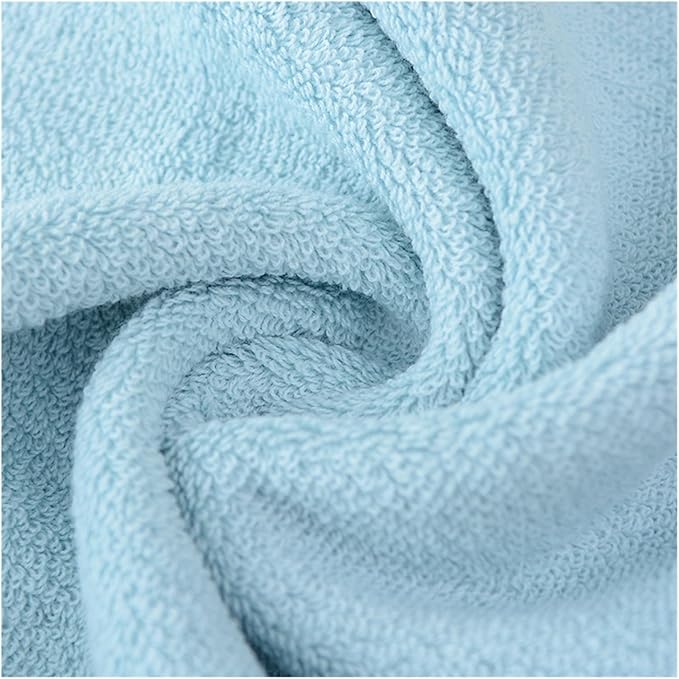 3 Pack Cotton Towels, Thick Soft Bath Face Towels, 72x35cm Solid Color(Blue)