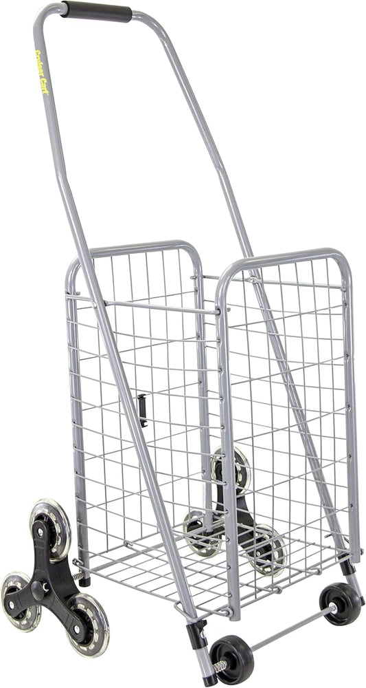 dbest Products Stair Climber Cruiser Cart Sport, Foldable Grocery Cart on Wheels,Multi-Use Collapsible Folding Laundry Basket with Wheels