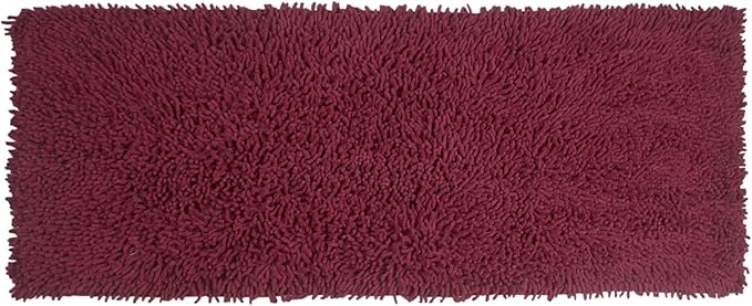 Home Weavers Fantasia Bath Rug 100% Cotton Bathroom Rugs Set, Bathroom Décor, Washable Rug, Extra Soft and Absorbent Bath Rug, Kitchen Mat, Bath Mat Set, Bath Floor Mat Non Slip, 21"x54" Runner, Red