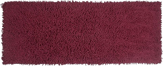Home Weavers Fantasia Bath Rug 100% Cotton Bathroom Rugs Set, Bathroom Décor, Washable Rug, Extra Soft and Absorbent Bath Rug, Kitchen Mat, Bath Mat Set, Bath Floor Mat Non Slip, 21"x54" Runner, Red