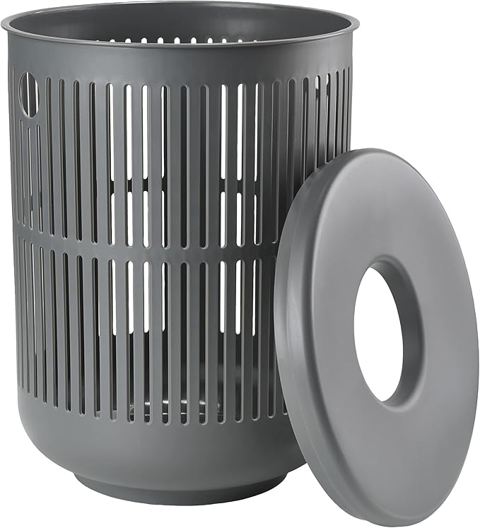 Zone Denmark Laundry Basket - Elevate Your Laundry Routine with Style and Functionality, Grey 16.14x16.14x21.65 inches