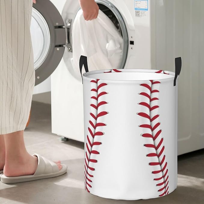 Baseball Laundry Basket Room Décor Hamper Clothes Storage Bucket Toy Organizer Foldable Waterproof Bathroom Laundry Storage Bedroom Large