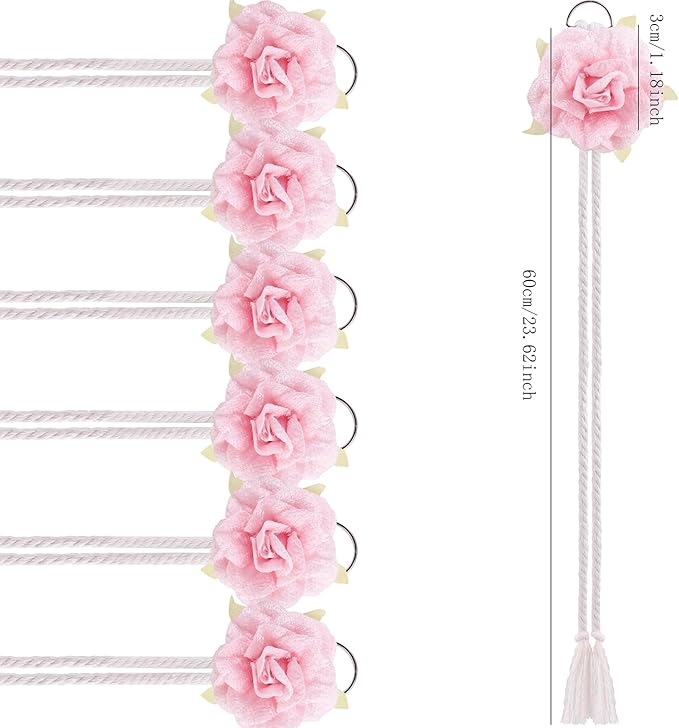 cherrboll Flower Hair Bow Organizer for Baby Girls, 6PCS Floral Hair Clips Holder Headband Hair Accessories Wall Hanging Organizers Storage for Toddler Room Nursery Decor