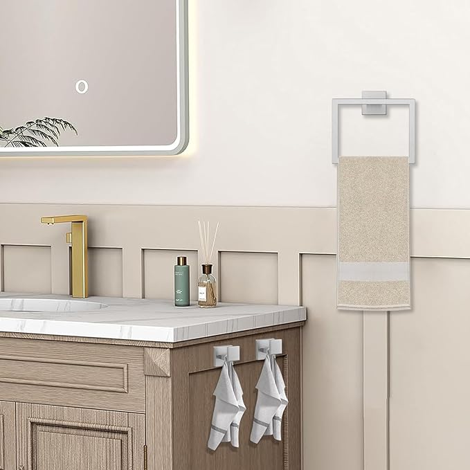 5 Piece Bathroom Towel Bar Set - SUS304 Stainless Steel Bath Towel Holder, 23.6 Inch Towel Racks for Bathroom Wall Mounted, Bathroom Hardware Accessories Set - Brushed Nickel