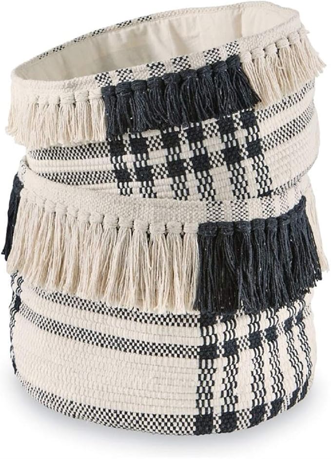 Mud Pie Black & White Check Baskets