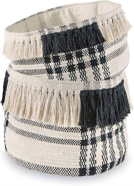 Mud Pie Black & White Check Baskets