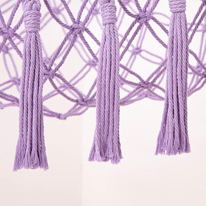 Stuffed Animals Hammock Corner Hanging Net with Wooden Beads Macrame Stuffed Animal Storage Ideas Plush Holder Toy Organizer for Boho Nursery Playroom Bedroom Kids Room Decor (purple, X-Large)