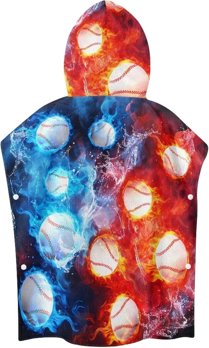 Baby Bath Towel Hooded Ultra Soft Towel Highly Absorbent for Babies Toddler Infant Fire Baseball Hooded Bath Towel Wrap