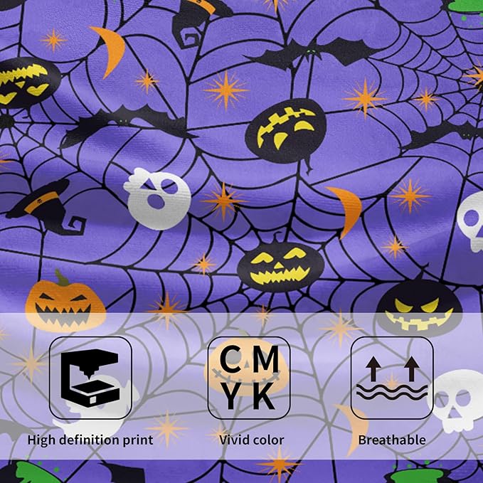 Halloween Spooky Bat Pumpkin Hand Towel Set of 2 Soft Absorbent Funny Halloween Scary Purple Spiderwebs Tea Towels Baking Cooking Wash Cloth for Bathroom Kitchen Bar Beach Gym Spa Decor 14x28 Inch