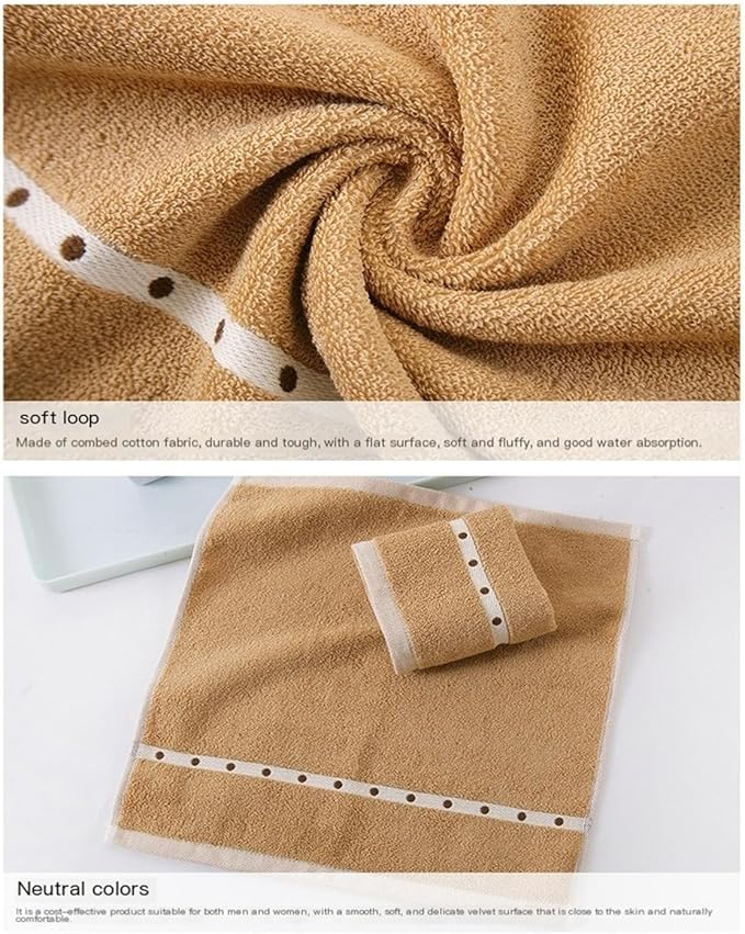 3 Pack Cotton Square Towels, Soft Absorbent Wash Cloths, 35 by 34 cm, Solid Bath Towels(Dark Brown)