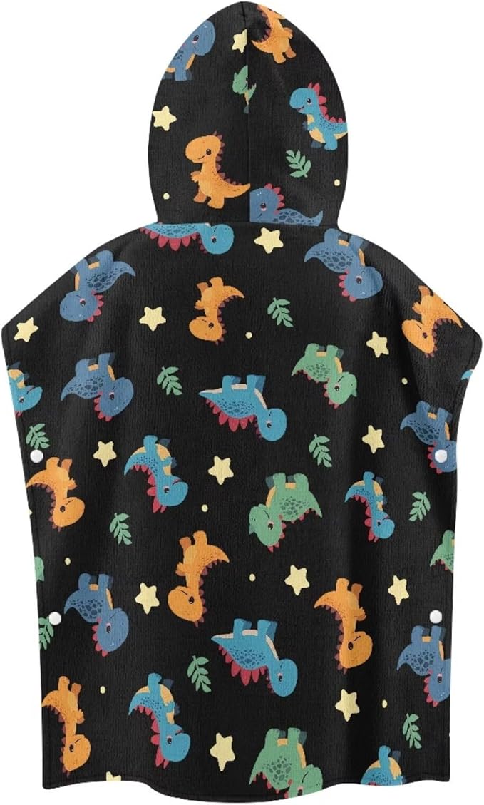 Hooded Bath Towels for Boy Girl Shower Beach Pool Dinosaur Stars Large Towel Wrap Ultra Absorbent Toddlers Shower Decorations for Babies Toddler Infant