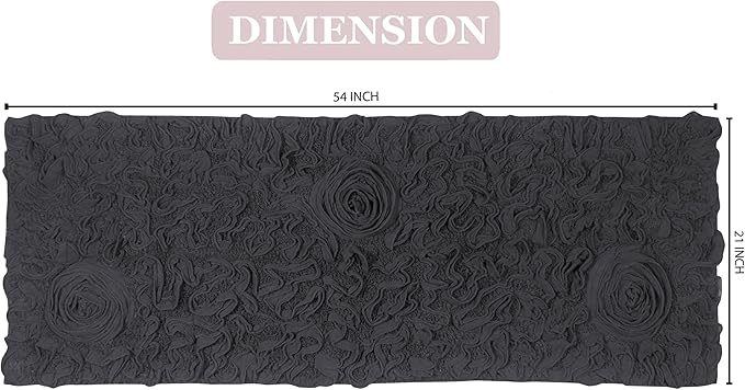 Home Weavers Bell Flower Collection 100% Cotton Tufted Bath Rugs, Extra Soft and Absorbent Bath Rugs, Non-Slip Bath Mats, Machine Washable, Bath Mats for Bathroom Floor and Tub, 21"x54" Runner, Gray