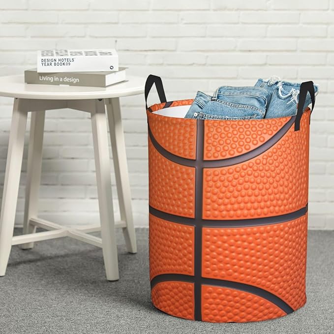 Basketball Laundry Basket Room Décor Hamper Clothes Storage Bucket Toy Organizer Foldable Waterproof Bathroom Laundry Storage Bedroom Large