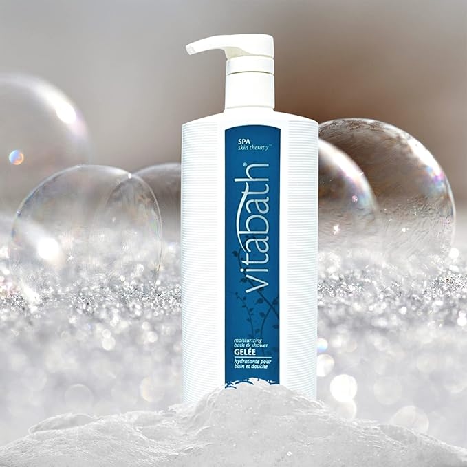 Vitabath Spa Skin Therapy Moisturizing Bath & Shower Gel Wash Nourishing Replenishing Oils Deeply Hydrate Dry Skin - Reviving Body Cleanser & Foaming Gelee Bath - Cruelty-Free - 32 oz