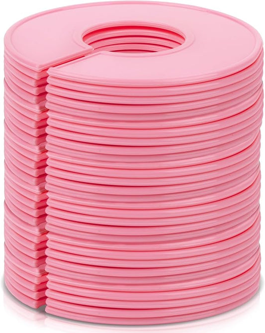 Sukh Closet Dividers 30pcs - Plastic Clothes Organizer Shelf Tags Labels for Clothing Rack Wardrobe Store Warehouse Nursery Must Haves Boutique Supplies Sturdy Durable Flexible No Burrs (Pink)
