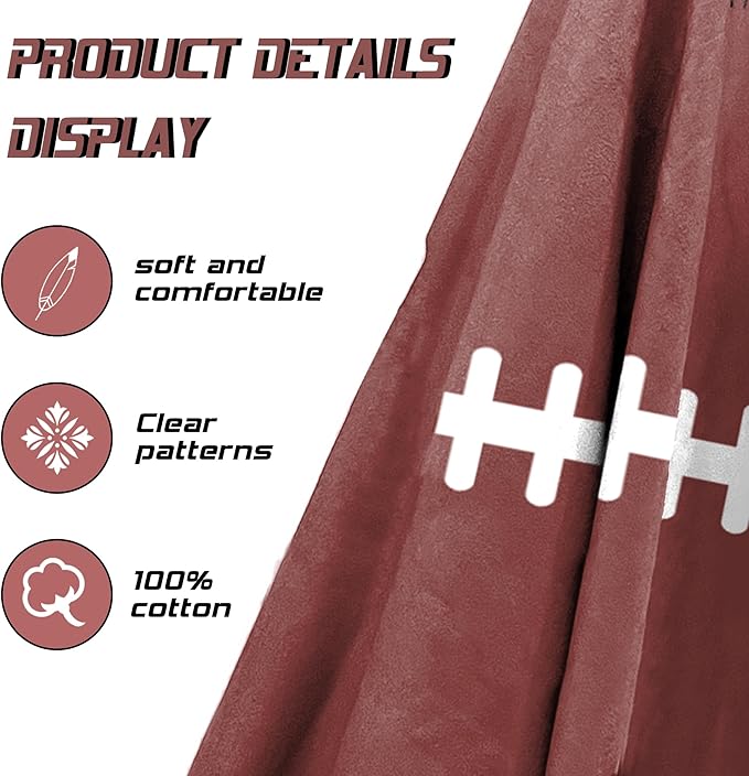 Hooded Towels for Kids -Toddler Beach Towel- Super Absorbent & Quick Dry 100% Cotton 35x60 Inch - to Kid Ages 3-12-Football Pattern Design