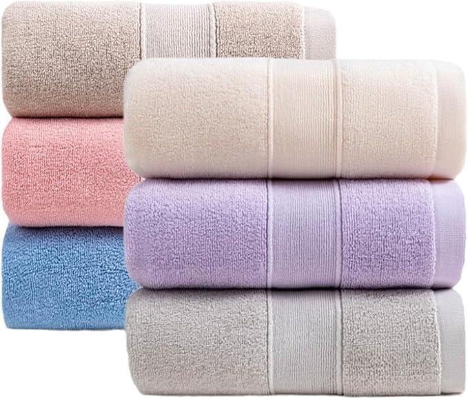 3-Pack Soft Cotton Bath Towels, Absorbent Face Towels and Washcloths(Pink)