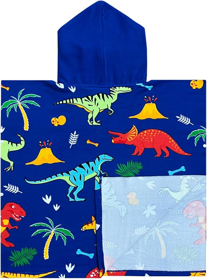 NovForth Kids Beach Towel for Boys Girls, Mermaid Hooded Bath Towel Wrap, Toddler Pool Towel with Hood