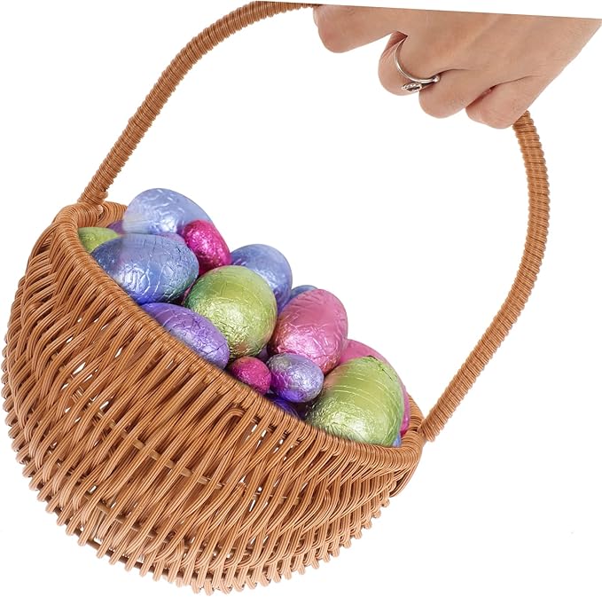Rectangular Mini Easter Basket with Handle Party Storage for Easter Decor Woven Design for Home Kindergarten Decoration Unique for Friends