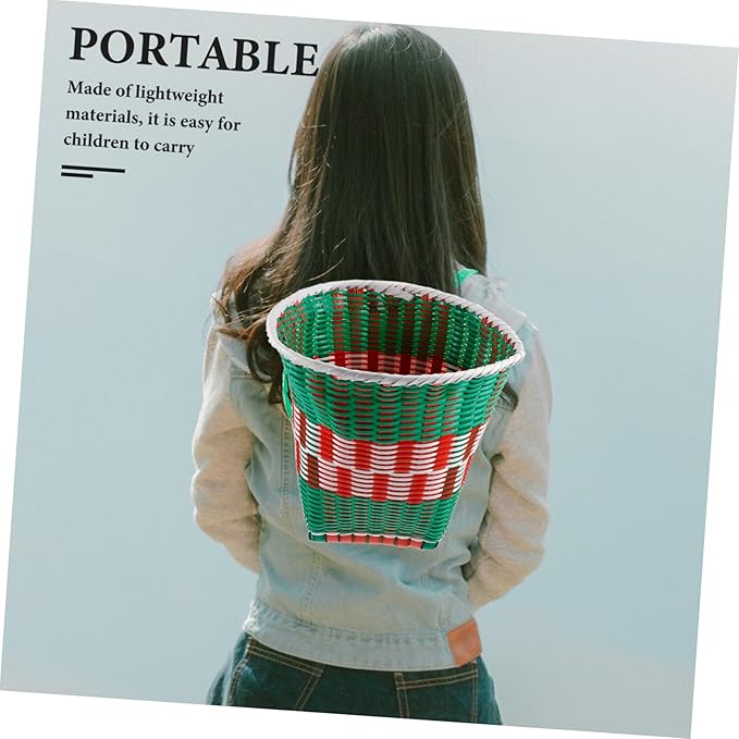 POPETPOP Hand Woven Dance Props Backpack for Girls Toy Storage Baskets Decorative Woven Knapsack Rustic Boys and Girls Decorative Basket