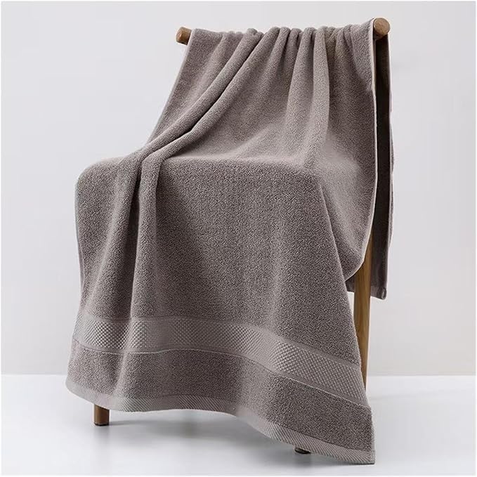 2 Pack Cotton Bath Towels, Absorbent & Soft, Long Staple Cotton, 70x140cm for Adults(Blue Grey)