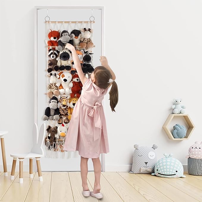 Stuffed Animal Net or Hammock Handmade Hammock Net for Stuffed Animals Corner Wall Hanging for Storage Organizer Holder for Small Stuffed Animal Net