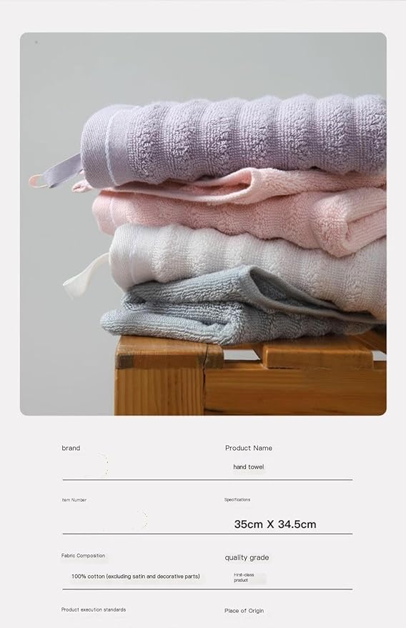 3-Pack Cotton Towels with Hanging Loop, Rapidly Absorbing & Soft for Face and Hands(Red)