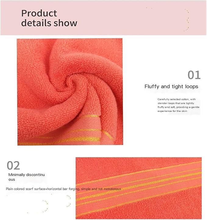 3-Pack Cotton Towels, Soft and Absorbent Face & Bath Towels, Solid Colors with Embroidery(Beige)