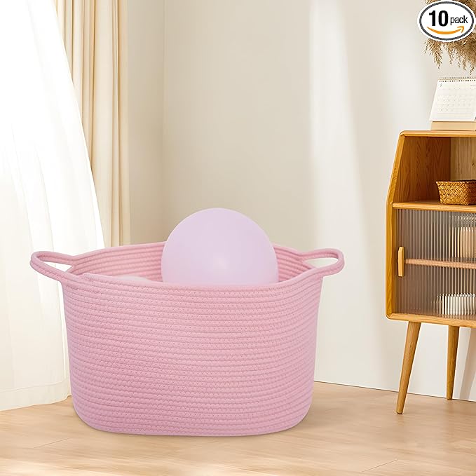 Laundry Baskets Woven Cotton Rope Laundry Hamper with Handles for Decor Storage of Dirty Clothes,Toys and Blankets in Bathroom,Baby Room and Living Room