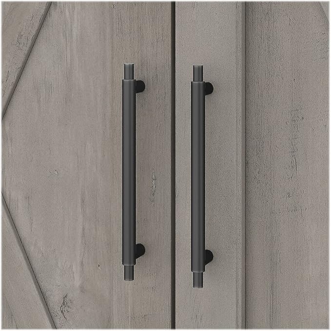 Bush Furniture Key West Tall Linen Cabinet and Over The Toilet Storage Cabinet in Driftwood Gray