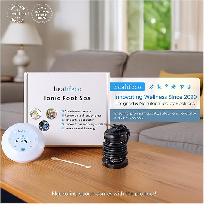 Ionic Foot Spa by Healifeco – Ion Foot Bath Detox Machine - For Toxins & Heavy Metals – Activates 2,000 Foot Detox Nodes – Easy 30-Min Home Detox – 90,000+ Happy Users Trust It - With Basin