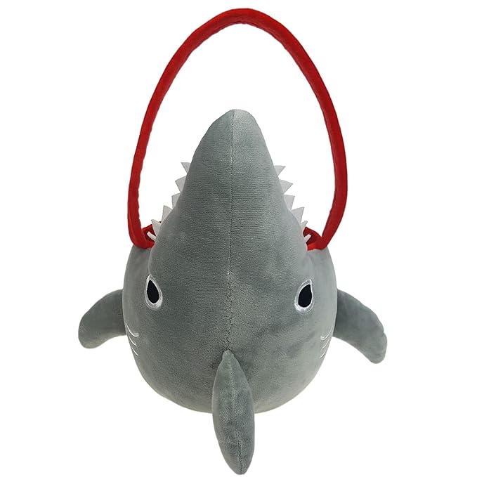 DearSun Personalized Shark Basket Easter Egg Hunting Basket Easter Goodie Gift Basket with Embroidery Name(Shark Mouth)