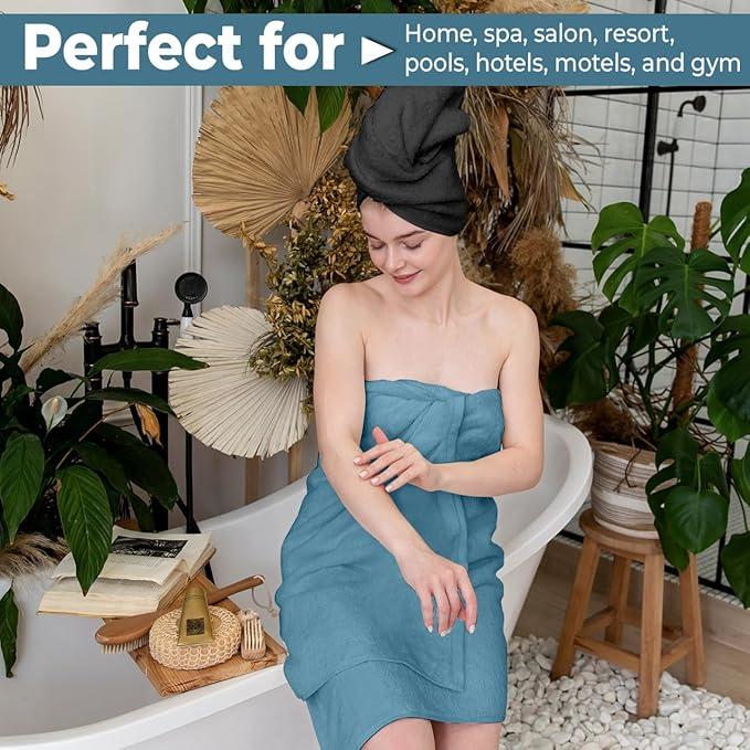 Hotel & Spa 100% Cotton Bath Towels Pack of 6, Ultra Soft, Quick Dry, Lightweight, Highly Absorbent, Perfect for Shower, Spa, Gym, Pool, Hotel, Resort & Daily Use (Multi-Color - 24" x 48")
