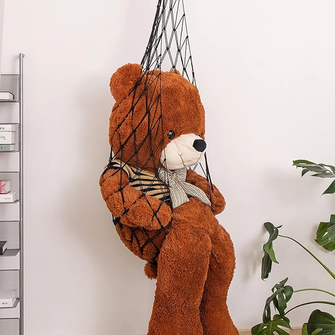Novel Stuffed Animal Net or Hammock-Ceiling Hanging Net 6.5Ft- One Hook Only! Convenient for Corners, Walls and Ceiling Hanging Net, Stuff Animal Storage for kid room Bedroom Playroom-Black