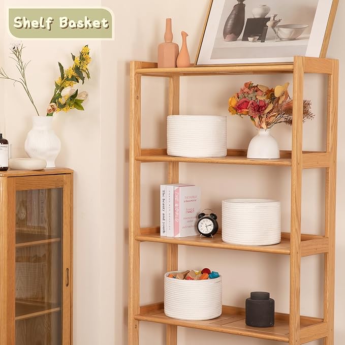 OIAHOMY Large Blanket Basket, 22”x17”x12” Rectangle Woven Baskets, Nursery Blanket Storage Living Room,mall Storage Baskets for Organizing,Closet Cube Shelf Storage, 9.8”×9.8”×7.1”