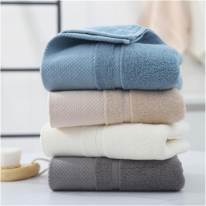 3 Pack Cotton Towels, Thick Soft Bath Towel Set Highly Absorbent Face Towel(Light Brown)