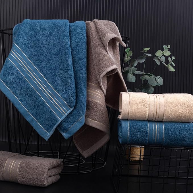 2 Pack Hand Towels for Bathroom - 100% Cotton Decorative Soft & Highly Absorbent Towel Set for Face, Spa, Gym, Kitchen, Hotel, 13x30 Inch (Brown - 2 Pack)