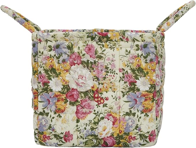 Boho Fabric Storage Basket, Large Capacity Laundry Basket, 12.2'' x 10.23'' x 10.23'' Collapsible Laundry Hamper with Easy Carry Handles (D Multi-Color 3, L)