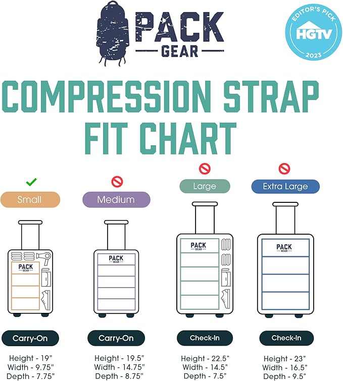 Pack Gear Compression Strap – Built to Last with Premium Nylon, This Strap Makes Packing Quick, Easy, and Efficient Every Time
