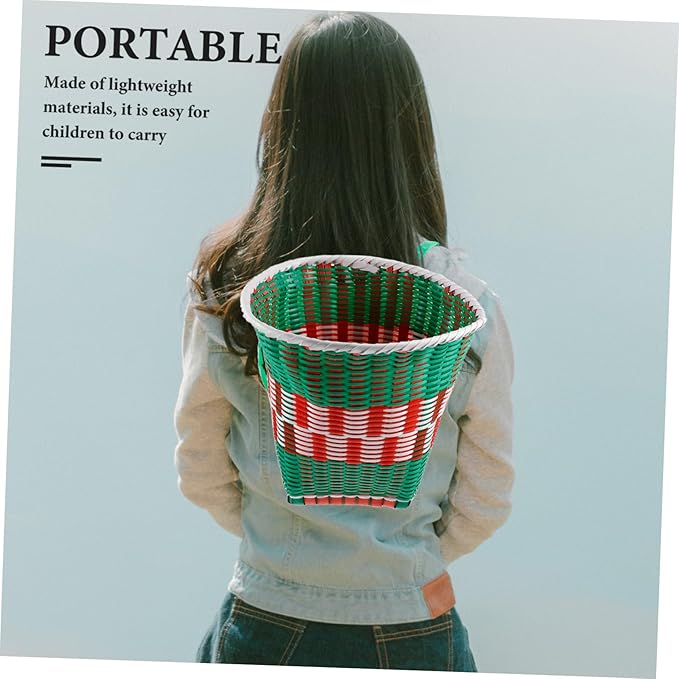 Rustic Style Woven Knapsack Decorative Pack Basket for Boys and Girls Toy Baskets