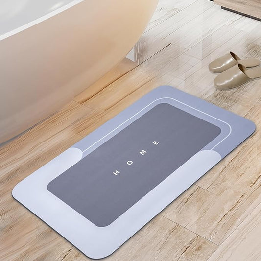 Housego Absorbent Bath Mat Magic Rug, Quick Drying Mat Magic Bath Mat Non-Slip Floor Rug Rubber Backed for Bathroom Kitchen Shower Sink, Water Absorbent (1PC, 15.7''x23.6'', Blue)