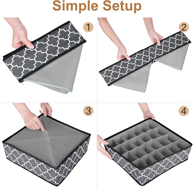 Organizer Divider, Foldable Closet Storage Organizer Basket, and Fabric Organization Bins for Clothes 6 Pack