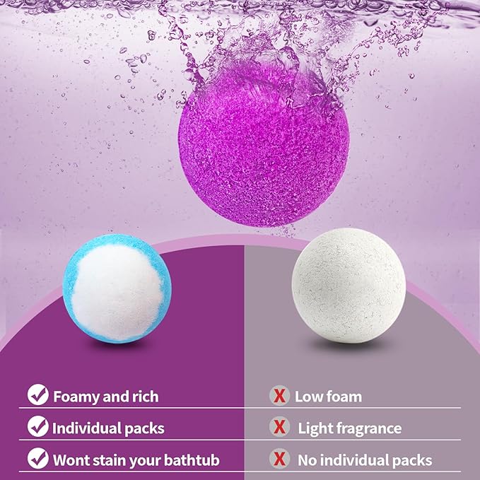 Bath Bombs Birthday Gifts for Women & Men, 24-Pack Easter Basket Stuffers for Teens, Aromatherapy Bubble Bath, Handmade Natural & Organic, Spa Relaxing Gifts for Wife Girlfriend Coworkers