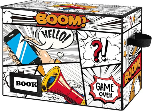 Collection Comic Book Storage Boxes, Protector Organizer 15.8" X 7.8" X 11.8" Collapsible Short Box Holds 160-180 Comic Book Heavy Duty Bin Container Holder Shelf
