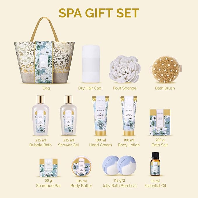 Spa Luxetique Gifts for Women 15pcs Spa Gift Baskets for Women Luxury Relaxing Spa Kit with Bath Bombs Mom Birthday Gifts Body and Bath Set Valentine Day Gift for Her Mom Friend Sister Wife Grandma
