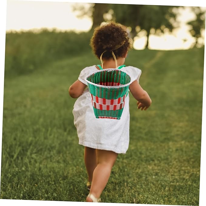Rustic Style Woven Knapsack Decorative Pack Basket for Boys and Girls Toy Baskets