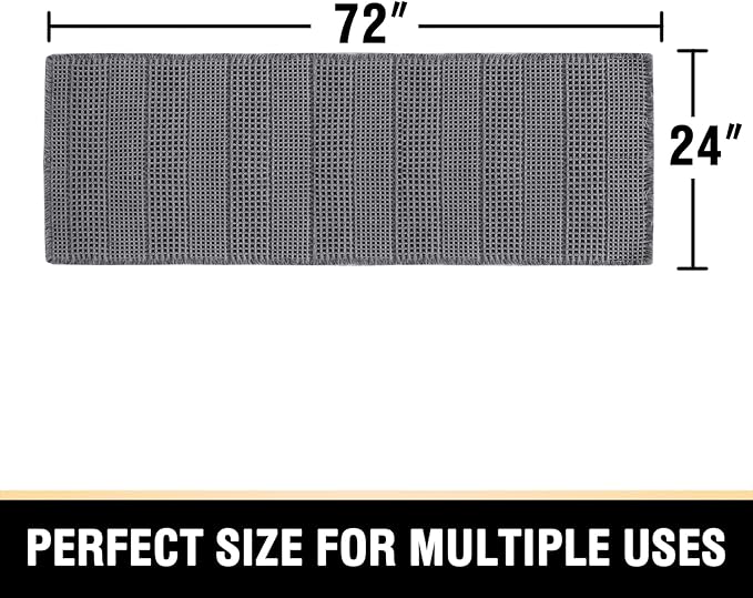 H.VERSAILTEX Upgraded Waffle Runner Rug Super Absorbent Non Slip Bath Rugs for Beside Tub, 24" x 72", Grey