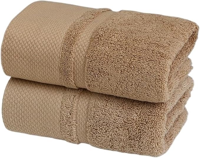 3 Pack Cotton Bath Towels, Soft and Absorbent, Long Staple Cotton Face Hand Towels(Camel)
