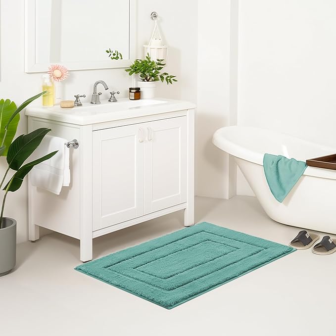 GRANNY SAYS Bathroom Rugs Non Slip, 24" x 36", Bath Rugs for Bathroom Washable, Bath Mats for Floor, Microfiber Bath Mat for Tub, Absorbent Bath Rugs for Shower Room, Sage Green