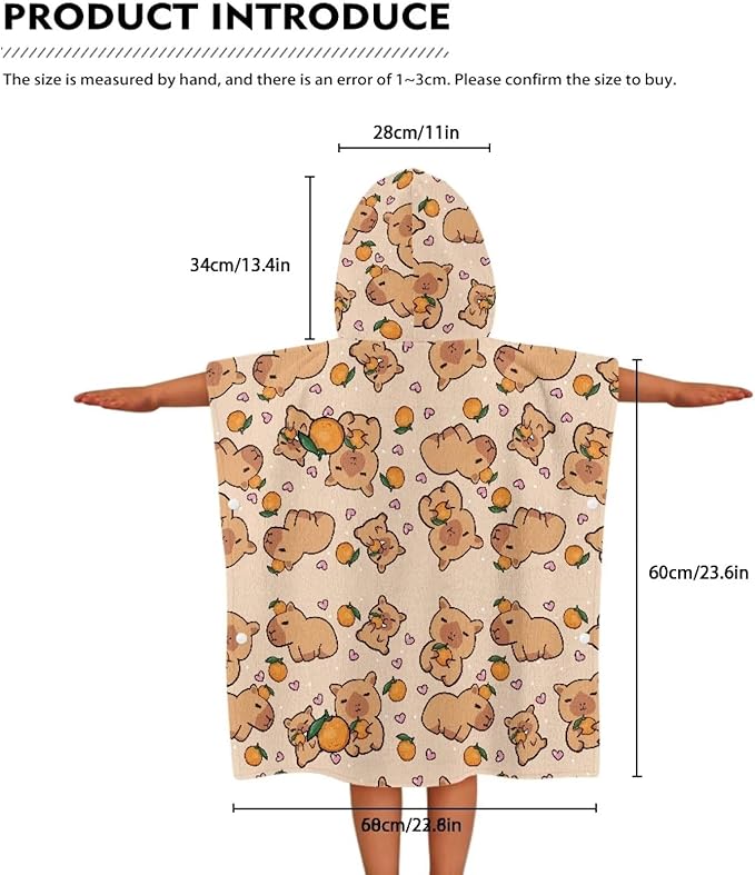 Soft Bath Towel for Babies Toddler Infant Cute Kapybara Large and Absorbent Toddler Towels for Boy Girl Bathroom Beach Swim Supplies
